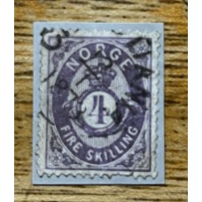 NORUEGA 1871 Yv. 19 RARO SELLO CLASICO 65 EUROS !!
